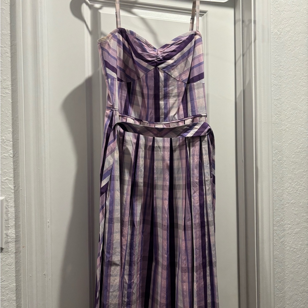 LOFT Lavender and Violet Striped Dress